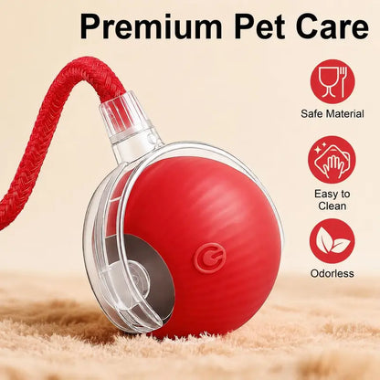Smart Interactive USB-Rechargeable Rolling Cat Toy Ball - Light-Up, Adjustable Quiet Mode, Durable and Non-Toxic with Replaceable Wavy-Texture Shell, 8-Color Indoor Hunting Toy with Bird Sound Automation