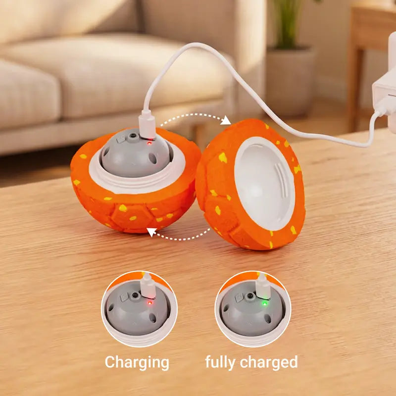 Sovelivee Interactive Plaid Dog Ball - Motion-Activated Automatic Chew Toy, USB Rechargeable, Silent Mode, Durable Design for Indoor Exercise and Boredom Relief