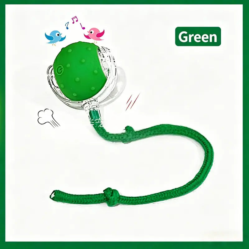 Smart Interactive USB-Rechargeable Rolling Cat Toy Ball - Light-Up, Adjustable Quiet Mode, Durable and Non-Toxic with Replaceable Wavy-Texture Shell, 8-Color Indoor Hunting Toy with Bird Sound Automation