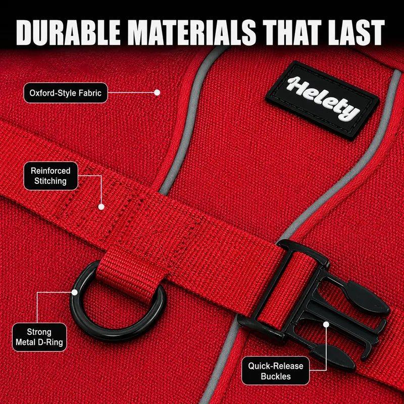 HELETY Tactical Dog Harness Set - Adjustable No-Pull Reflective Mesh & Polyester, Control Handle, Plush Corduroy Leash, Portable Water Bottle, Leather Bow Tie Collars for Small to Large Dogs, Escape-Proof Cat Safety Breakaway Design