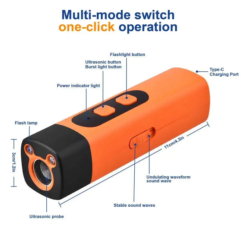 PetSafe Professional Sonic Emitter Dog Training Aid - Rechargeable Ultrasonic Bark Control Device with LED Flashlight, 30-Foot Range, Effective and User-Friendly Solution