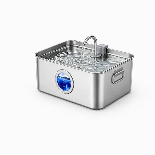 Sohochic 12L 304 Stainless Steel Automatic Pet Water Fountain for Dogs and Cats, High-Capacity Dispenser with LED Indicator, Silent Pump, Multi-Pet Drinking Tray, Includes Filter Set